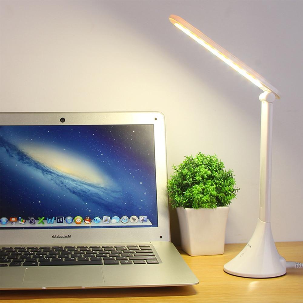 STEVVEX LED Touch Desk Lamp – Foldable, USB, Dimmable (White)