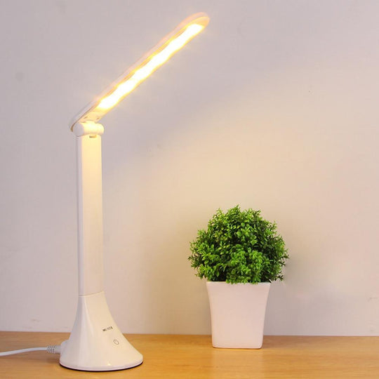 STEVVEX LED Touch Desk Lamp – Foldable, USB, Dimmable (White)